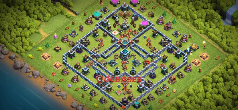 Town Hall 13 Base – Layout id: mzzfe base layout