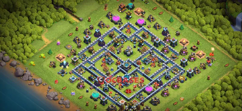 Town Hall 13 Base – Layout id: um35b base layout