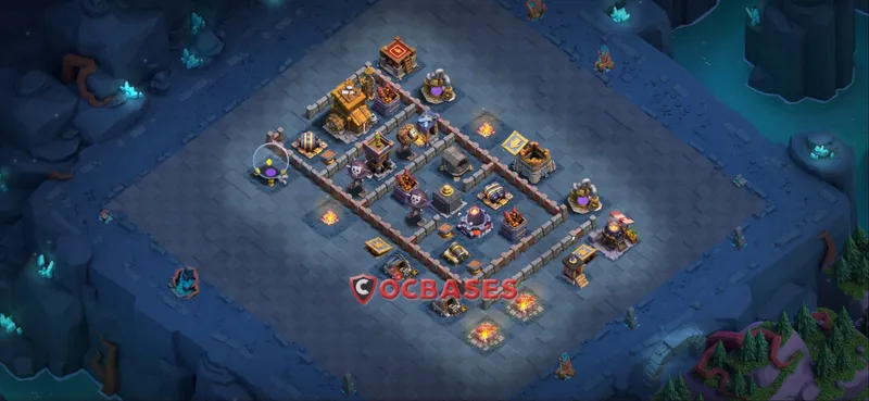 Builder Hall 9 Base -trophy – Layout id: exp8v base layout, image 1