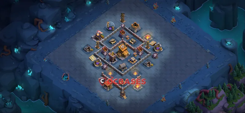 Builder Hall 9 Base -trophy – Layout id: bdfct base layout, image 1