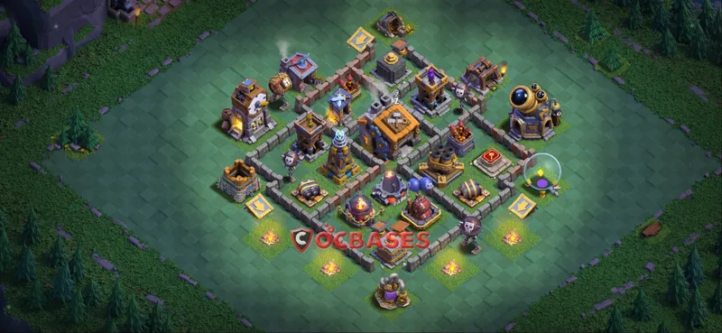 Builder Hall 9 Base -trophy – Layout id: bdfct base layout, image 2