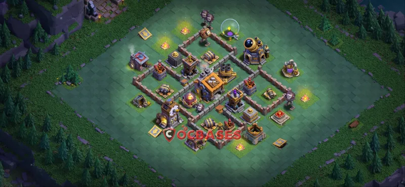 Builder Hall 9 Base -trophy – Layout id: 6tiol base layout, image 1