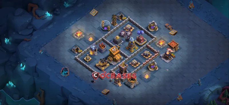Builder Hall 9 Base -trophy – Layout id: 2v2vd base layout, image 1
