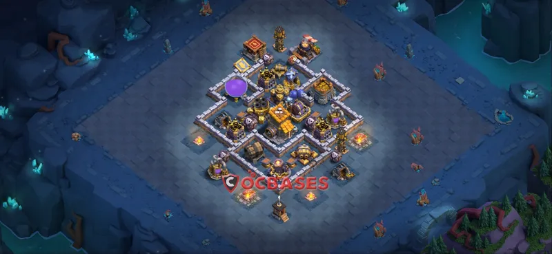 Builder Hall 10 Base -trophy – Layout id: ki3vj base layout, image 1