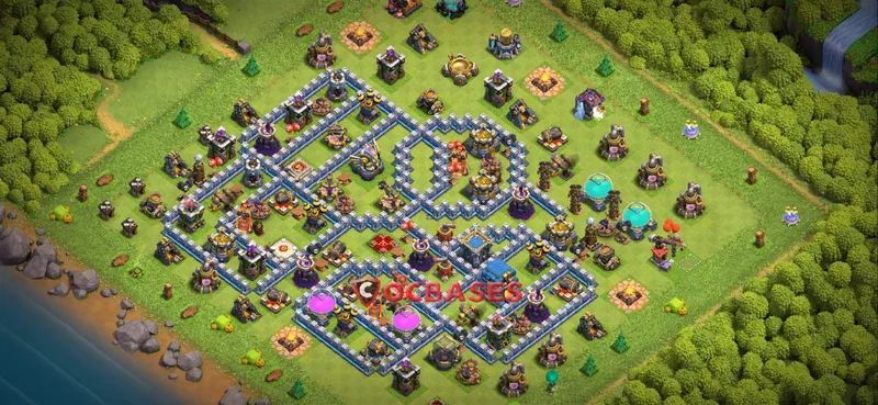 Town Hall 12 Base – Layout id: xzeey base layout