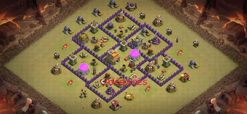Town Hall 7 Base – Layout id: 33r9m base layout