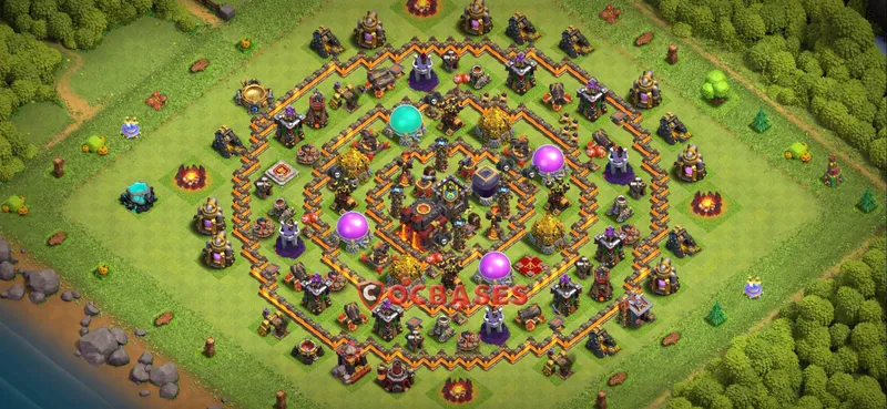 Town Hall 10 Base – Layout id: 1crsw base layout