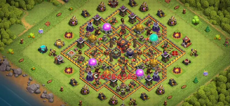 Town Hall 10 Base – Layout id: tq7fb base layout