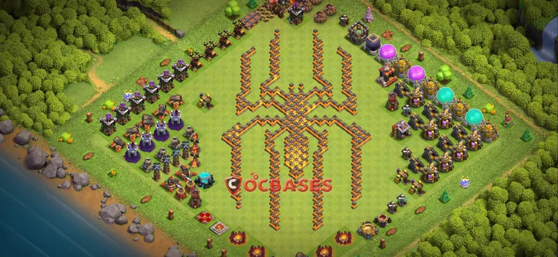 Town Hall 10 Base – Layout id: mnr8o base layout