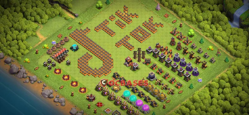 Town Hall 10 Base – Layout id: 2hfrw base layout