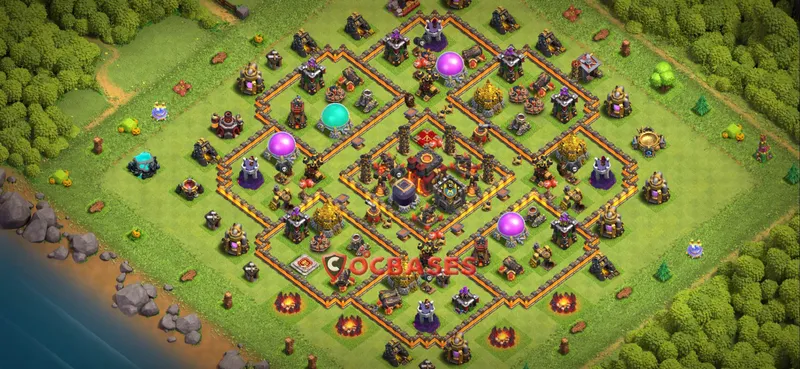 Town Hall 10 Base – Layout id: nhh5m base layout