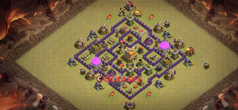 Town Hall 7 Base – Layout id: 03x7k base layout