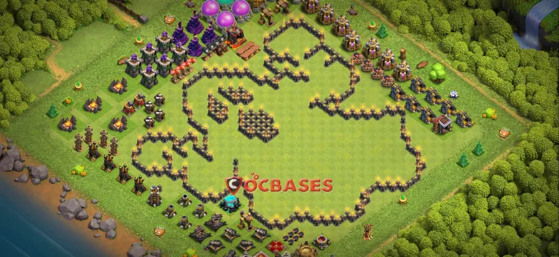 Town Hall 9 Base – Layout id: zrcxf base layout