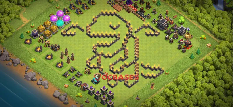 Town Hall 9 Base – Layout id: kuaub base layout
