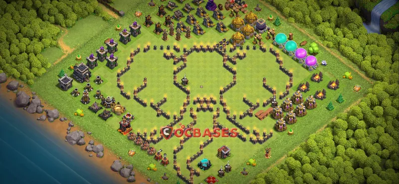 Town Hall 9 Base – Layout id: j27nv base layout
