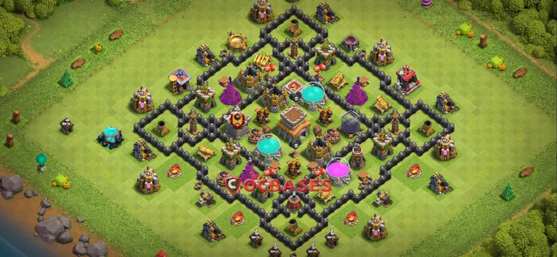 Town Hall 8 Base – Layout id: avq5a base layout