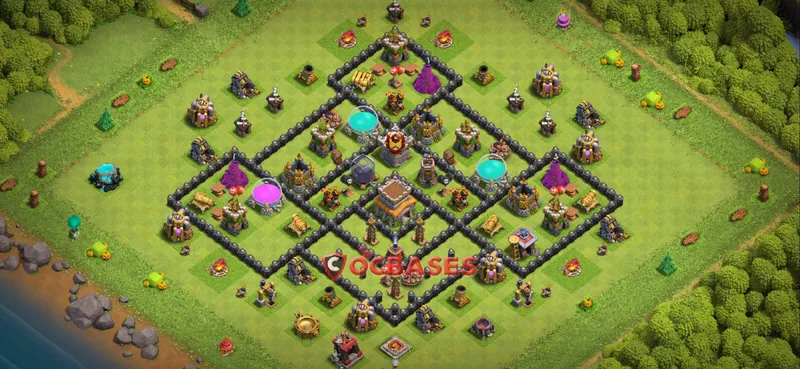 Town Hall 8 Base – Layout id: 0wn6y base layout