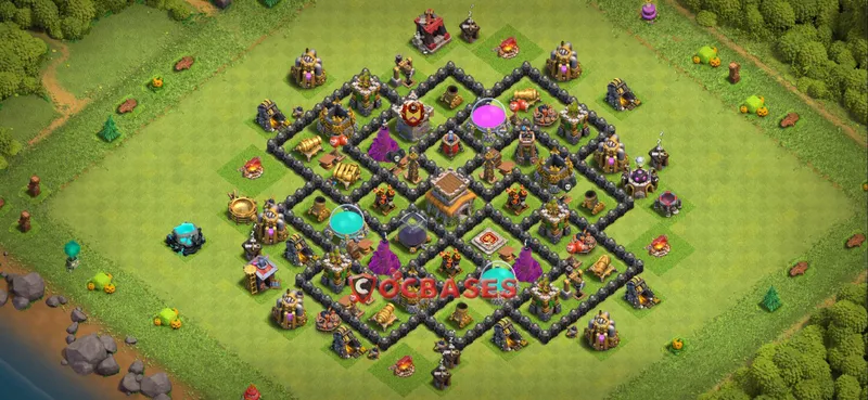 Town Hall 8 Base – Layout id: dew1j base layout