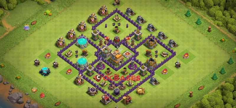 Town Hall 7 Base – Layout id: nsiha base layout