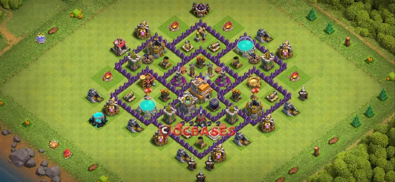 Town Hall 7 Base – Layout id: q92xr base layout