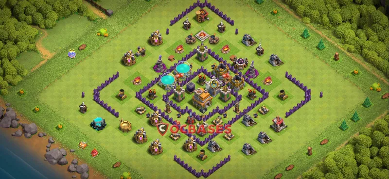 Town Hall 7 Base – Layout id: ix65r base layout