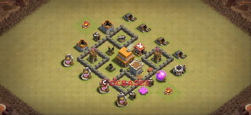 Town Hall 4 Base -war – Layout id: w9jmr base layout