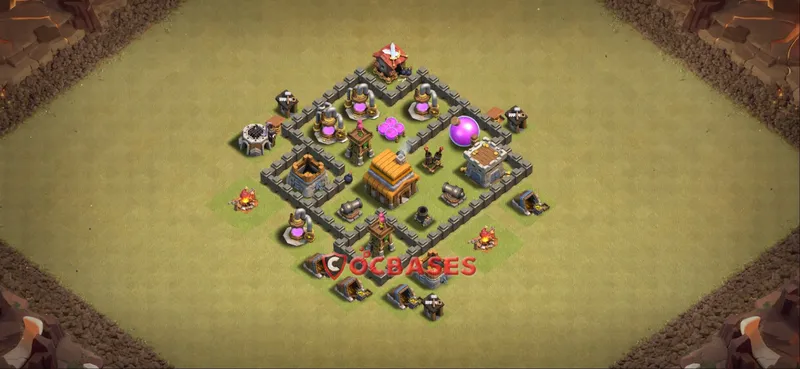 Town Hall 4 Base -war – Layout id: vqzyi base layout