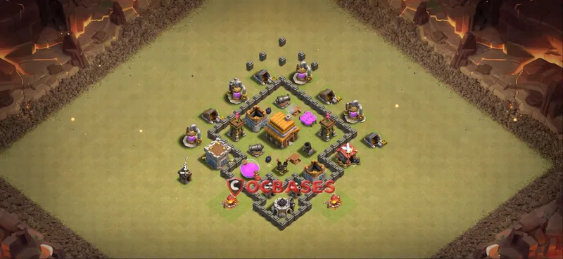 Town Hall 4 Base -war – Layout id: j9kva base layout