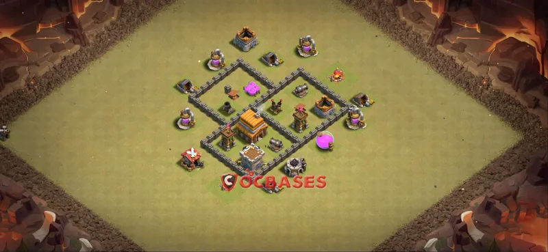 Town Hall 4 Base -war – Layout id: zsjr0 base layout