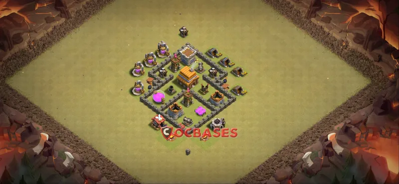 Town Hall 4 Base -war – Layout id: kmtwm base layout