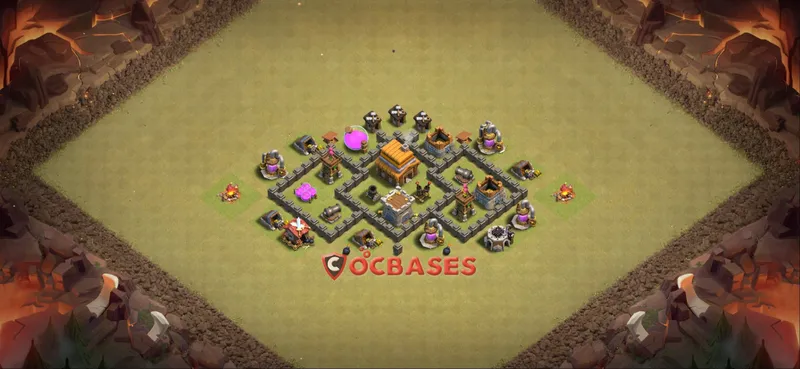 Town Hall 4 Base -war – Layout id: xukzm base layout