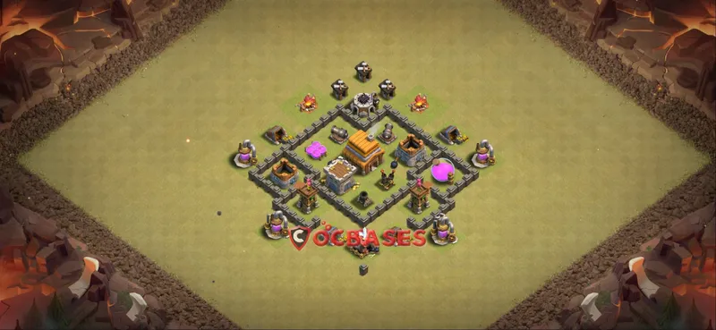 Town Hall 4 Base -war – Layout id: denmi base layout