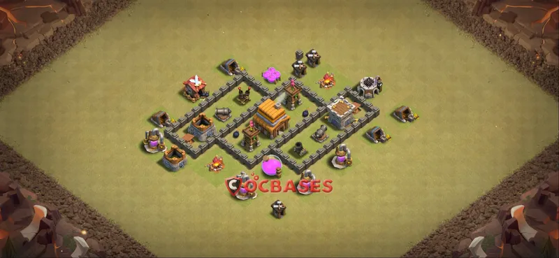 Town Hall 4 Base -war – Layout id: dvuro base layout