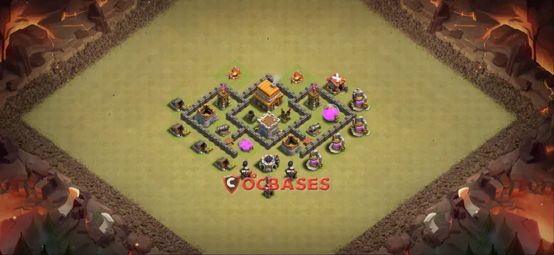 Town Hall 4 Base – Layout id: c5qxy base layout