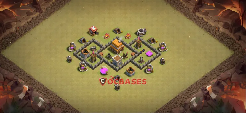 Town Hall 4 Base – Layout id: w2cjk base layout