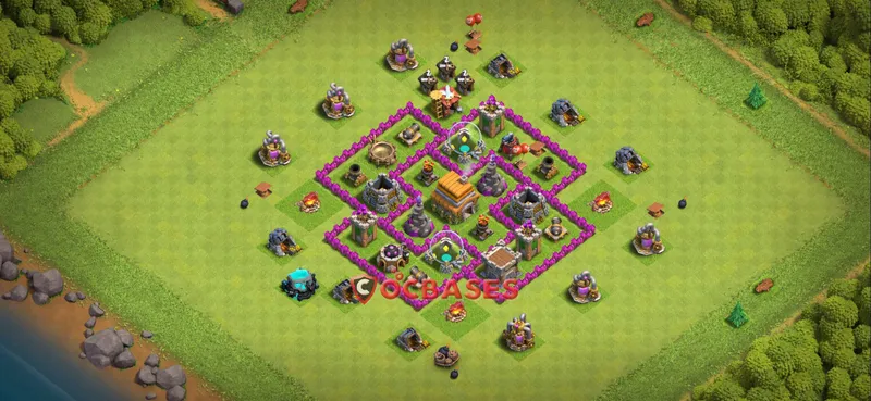 Town Hall 6 Base – Layout id: 53rex base layout