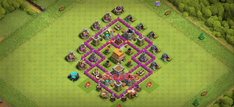 Town Hall 6 Base – Layout id: qbrgz base layout