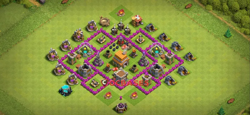 Town Hall 6 Base – Layout id: 7o2qe base layout
