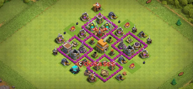 Town Hall 6 Base – Layout id: 3gteq base layout