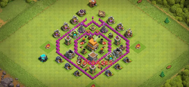 Town Hall 6 Base – Layout id: 9d2fg base layout