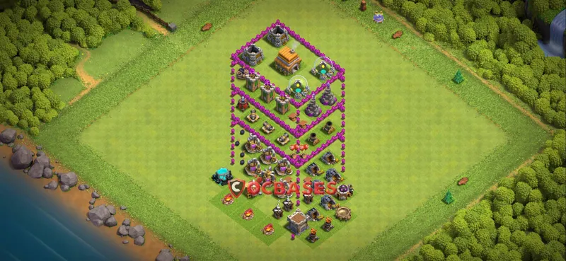 Town Hall 6 Base – Layout id: 9q8m7 base layout