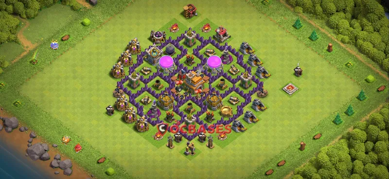 Town Hall 7 Base – Layout id: 7uget base layout