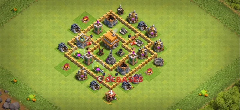 Town Hall 5 Base – Layout id: 2nf5i base layout