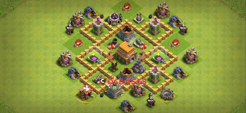 Town Hall 5 Base – Layout id: 6wayz base layout
