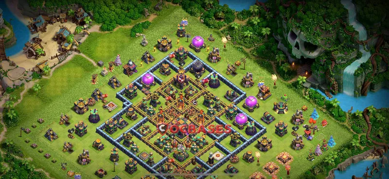 Town Hall 14 Base -trophy – Layout id: 9h6s6 base layout, image 1
