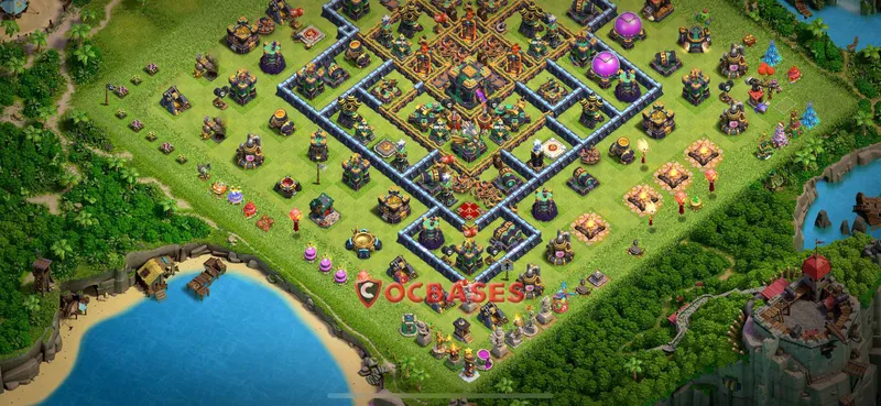 Town Hall 14 Base -trophy – Layout id: 9h6s6 base layout, image 2