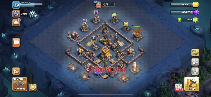 Builder Hall 10 Base -trophy – Layout id: t99e4 base layout, image 1
