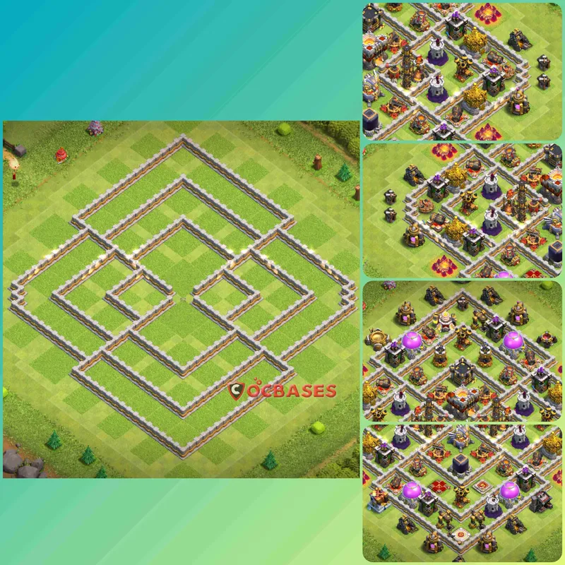 Town Hall 11 Base -hybrid – Layout id: 1f1ct base layout