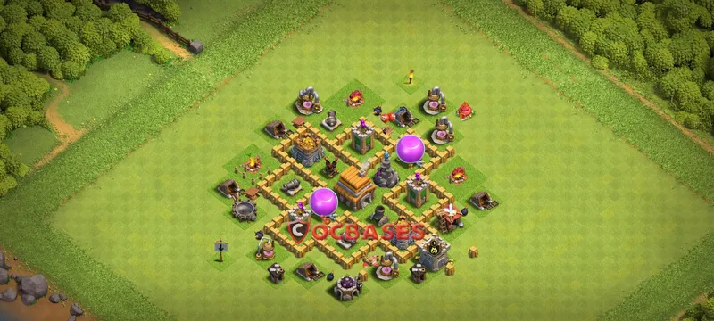 Town Hall 5 Base -trophy – Layout id: p4zl5 base layout
