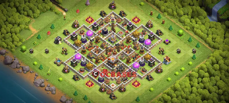 Town Hall 11 Base -hybrid – Layout id: 9qe5v base layout
